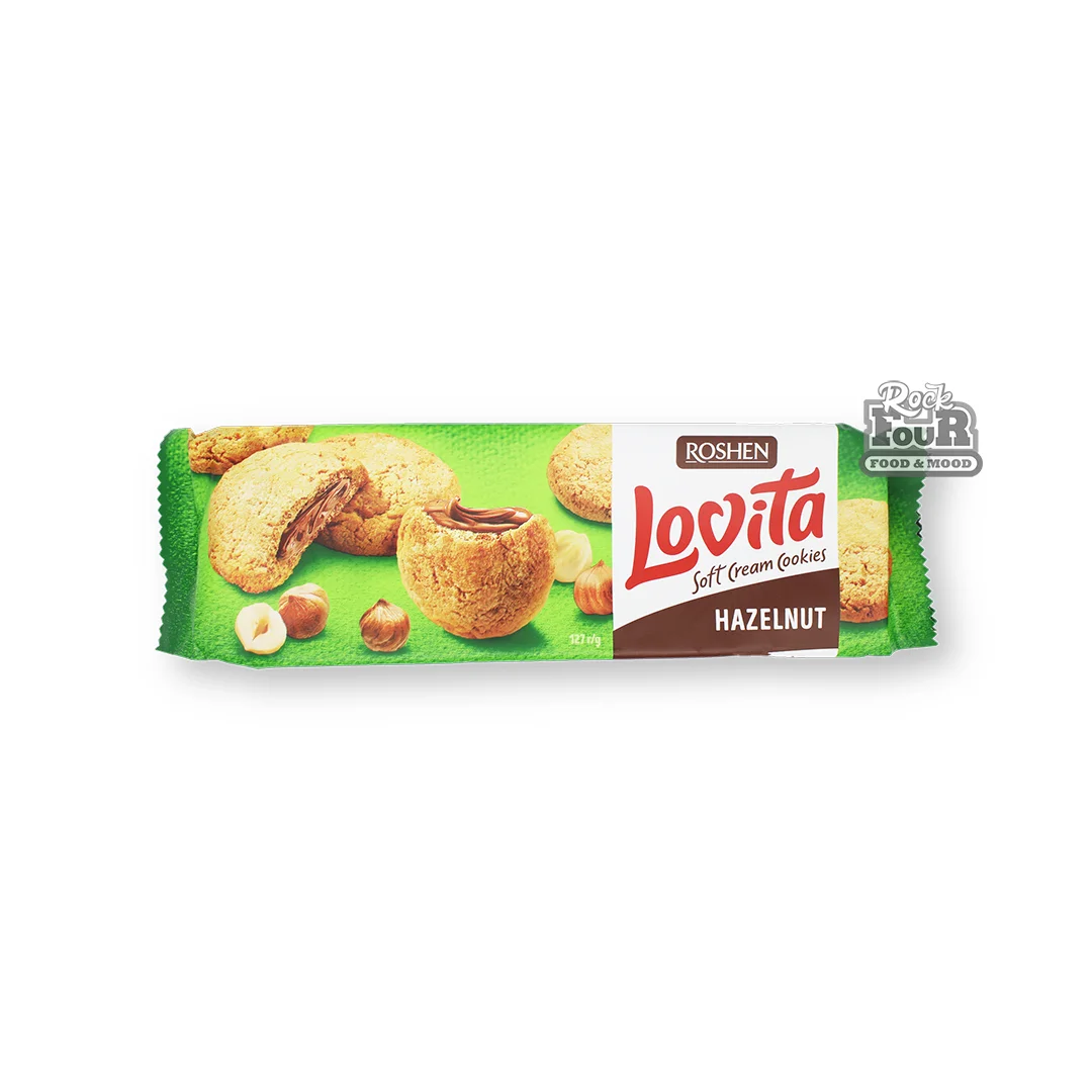 Печенье «Roshen Lovita Soft Cream Cookies Фундук» с ореховой начинкой 127г